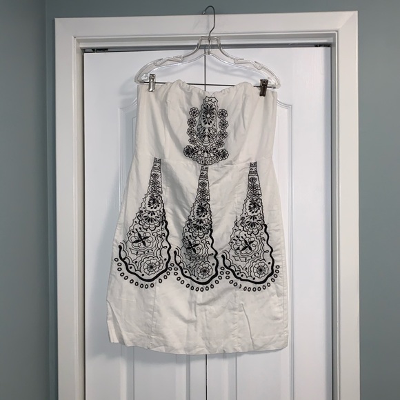 BANANA REPUBLIC white Strapless Dress size 14 - Picture 4 of 13